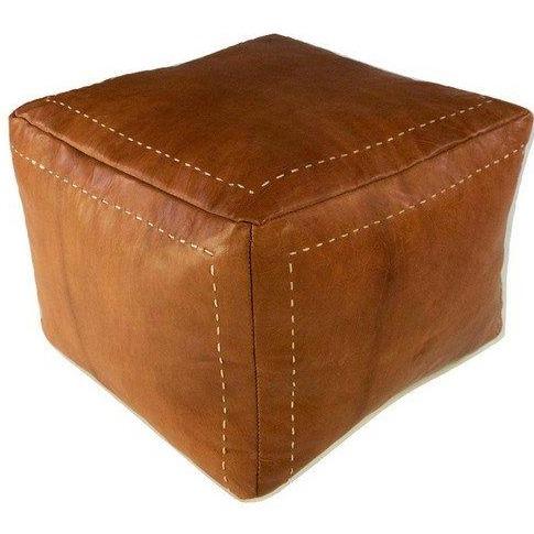 Boholand™ Moroccan Square Leather Pouf - boholandesing