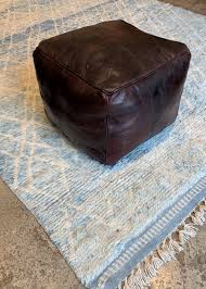 Boholand™ Moroccan Square Leather Pouf