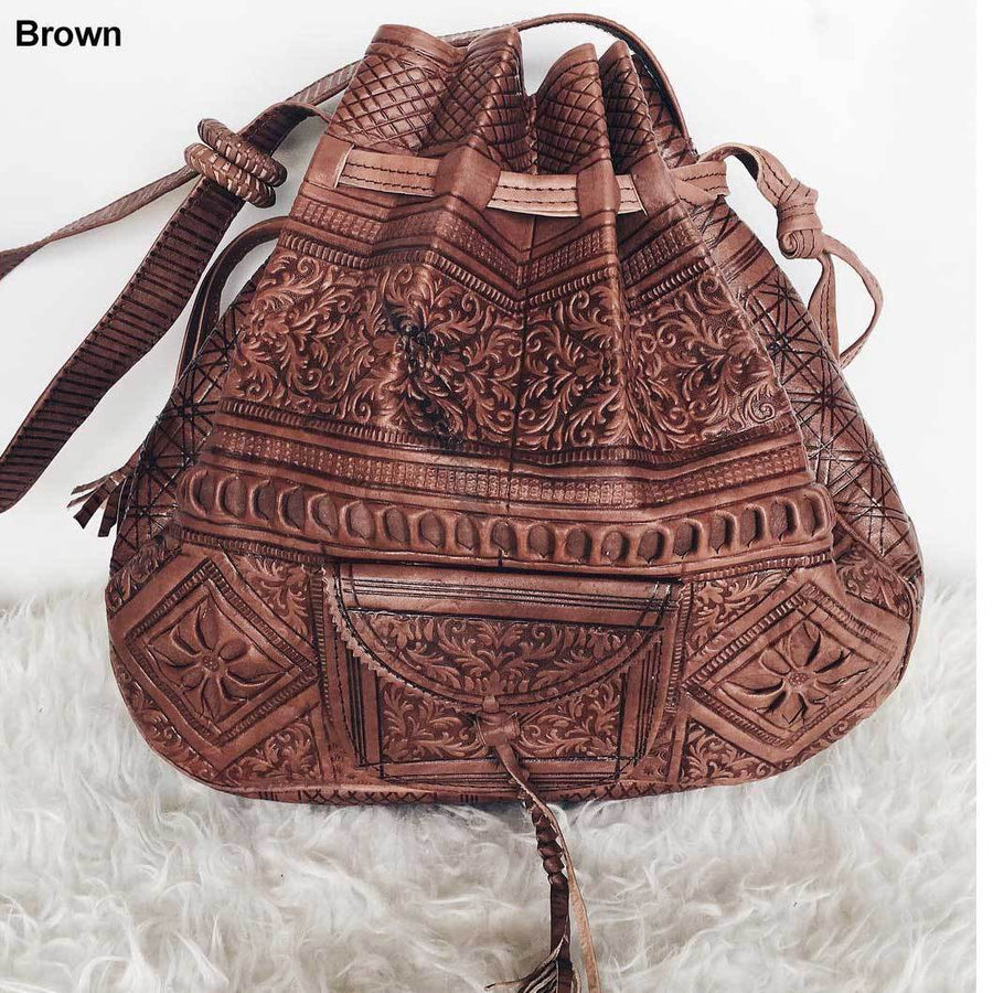 ANTIQUE LEATHER BAG Boho, Old Moroccan Berber Purse, Vintage Gypsy